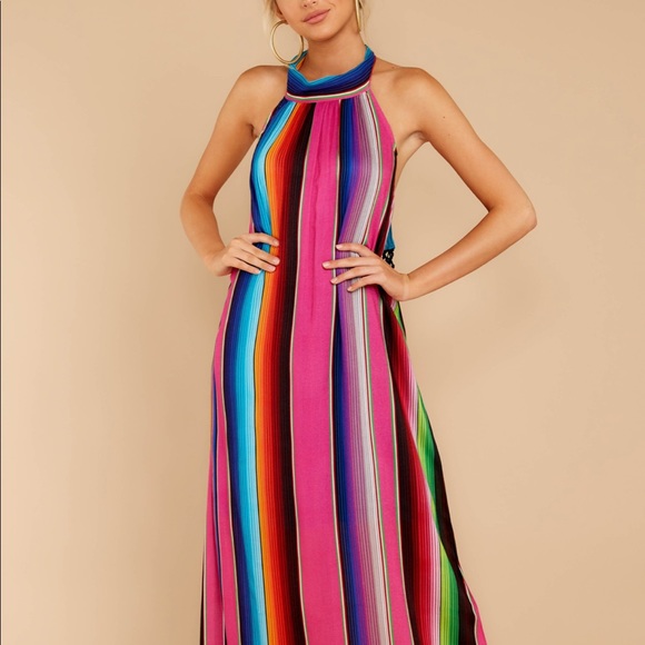 Judith March rainbow stripe halter maxi dress - Picture 7 of 8
